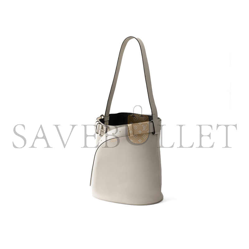 Pra*a buckle leather bucket bag with belt 1be085 (29*26.5*18cm)